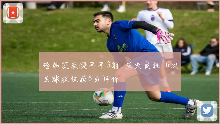 哈弗茨表现平平3射1正失良机16次丢球权仅获6分评价